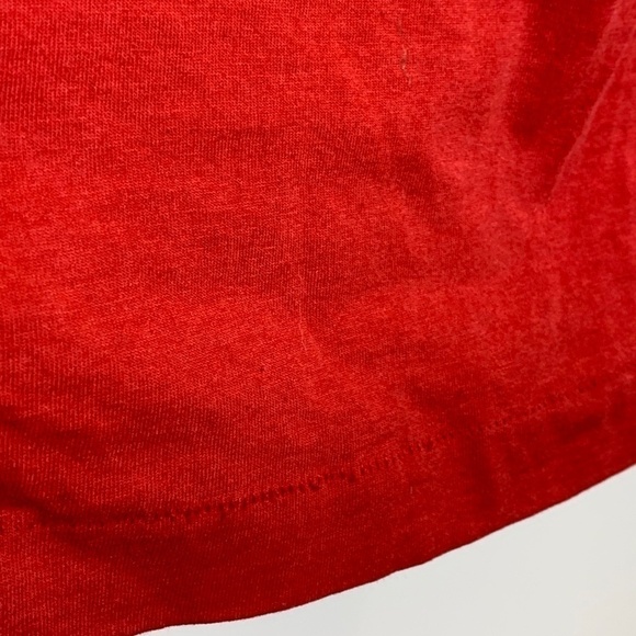 Vintage  BEST Fruit of the Loom Red T Shirt Blank Size Large USA Single Stitch - Picture 6 of 10